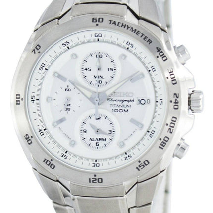 Seiko Titanium Chronograph Quartz Alarm Tachymeter SNAB87 SNAB87P1 SNAB87P Men's Watch