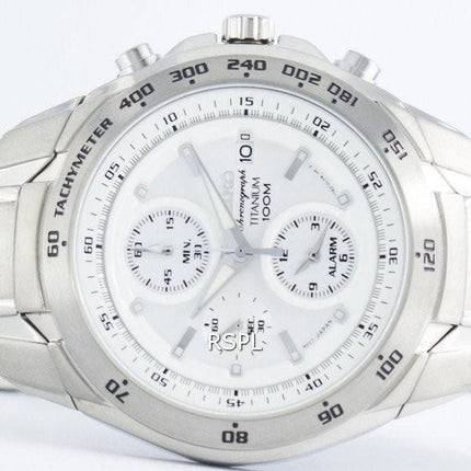 Seiko Titanium Chronograph Quartz Alarm Tachymeter SNAB87 SNAB87P1 SNAB87P Men's Watch