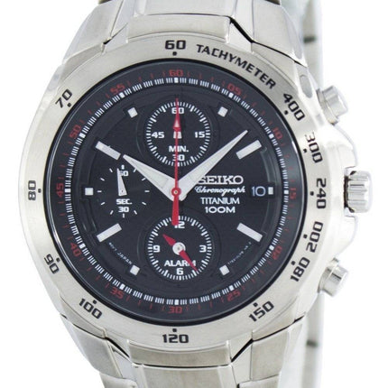 Seiko Titanium Chronograph Quartz Alarm Tachymeter SNAB89 SNAB89P1 SNAB89P Men's Watch