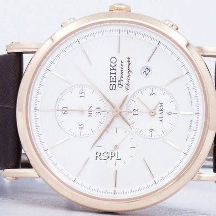 Seiko Premier Chronograph Quartz Alarm SNAF82 SNAF82P1 SNAF82P Men's Watch