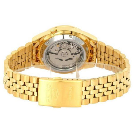 Seiko 5 Gold Tone Jubilee Bracelet Gold Dial 21 Jewels Automatic SNXC38J5 Mens Watch
