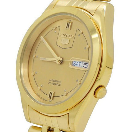 Seiko 5 Gold Tone Jubilee Bracelet Gold Dial 21 Jewels Automatic SNXC50J5 Mens Watch