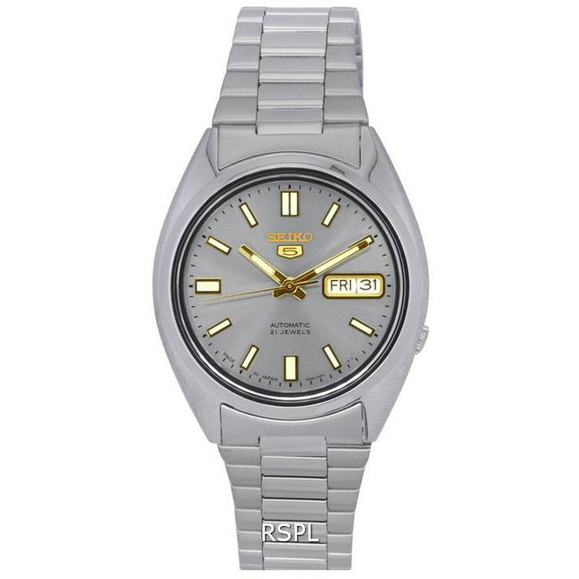 Seiko 5 Stainless Steel Grey Dial Automatic SNXS75 SNXS75J5 SNXS75J Men's Watch