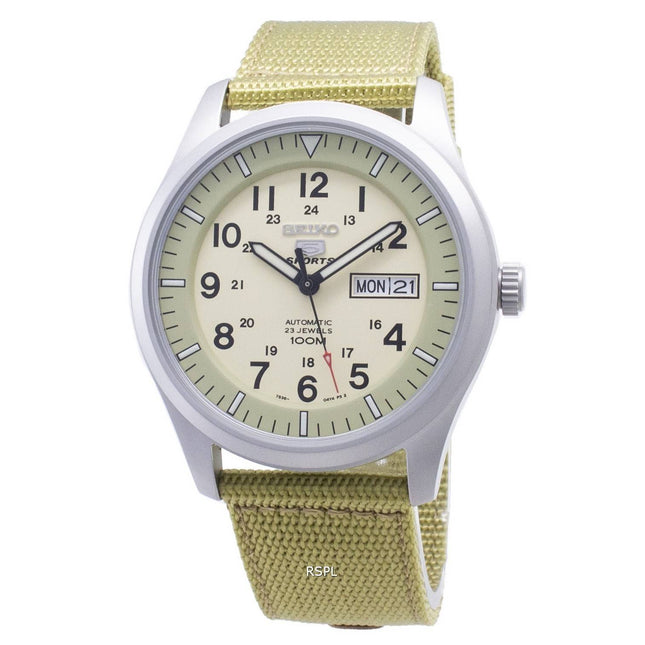 Seiko 5 Sports Automatic SNZG07K1 SNZG07 SNZG07K Military Nylon Strap Mens Watch