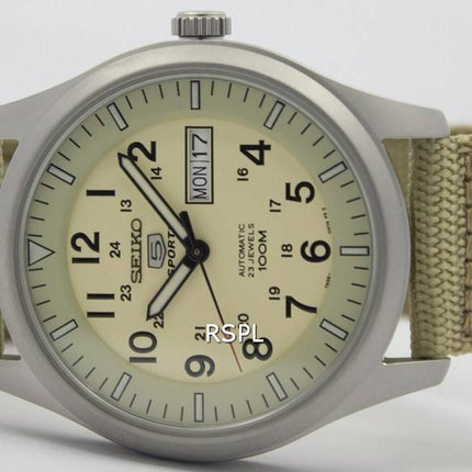Seiko 5 Sports Automatic SNZG07K1 SNZG07 SNZG07K Military Nylon Strap Mens Watch