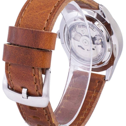 Seiko 5 Sports Automatic Japan Made Ratio Brown Leather SNZG09J1-LS9 Men's Watch