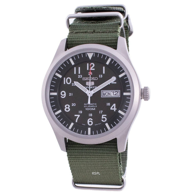 Seiko 5 Sports Military Automatic SNZG09K1-var-NATO9 100M Mens Watch