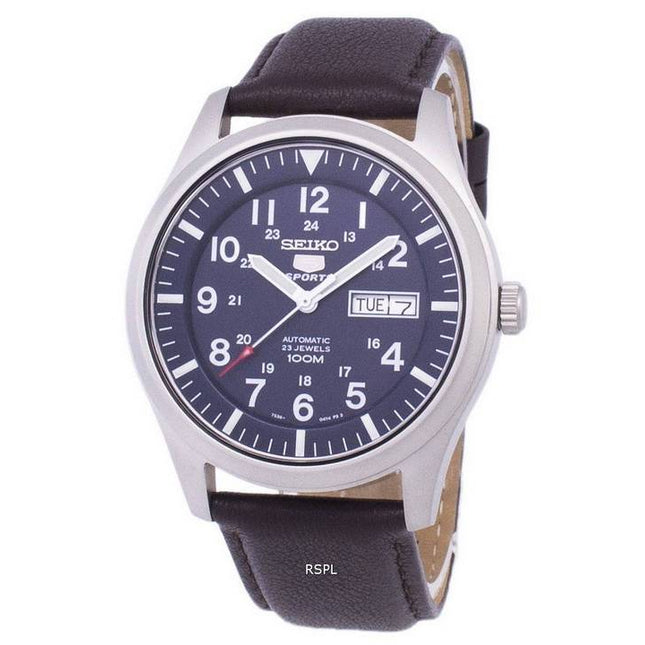 Seiko 5 Sports Automatic Ratio Dark Brown Leather SNZG11K1-LS11 Men's Watch