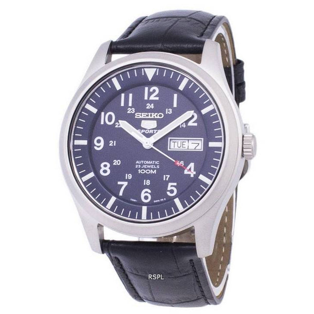 Seiko 5 Sports Automatic Ratio Black Leather SNZG11K1-LS6 Men's Watch