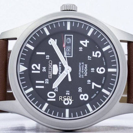 Seiko 5 Sports Automatic Japan Made Ratio Brown Leather SNZG15J1-LS12 Men's Watch