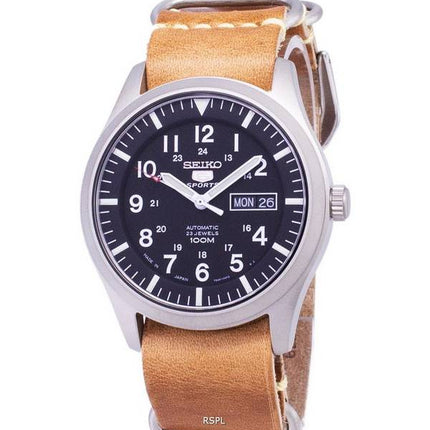 Seiko 5 Sports SNZG15J1-LS18 Automatic Japan Made Brown Leather Strap Men's Watch