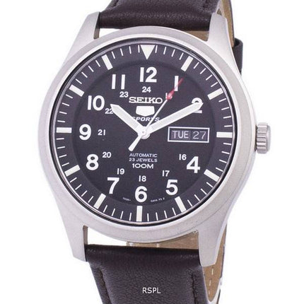Seiko 5 Sports Automatic Ratio Dark Brown Leather SNZG15K1-LS11 Men's Watch
