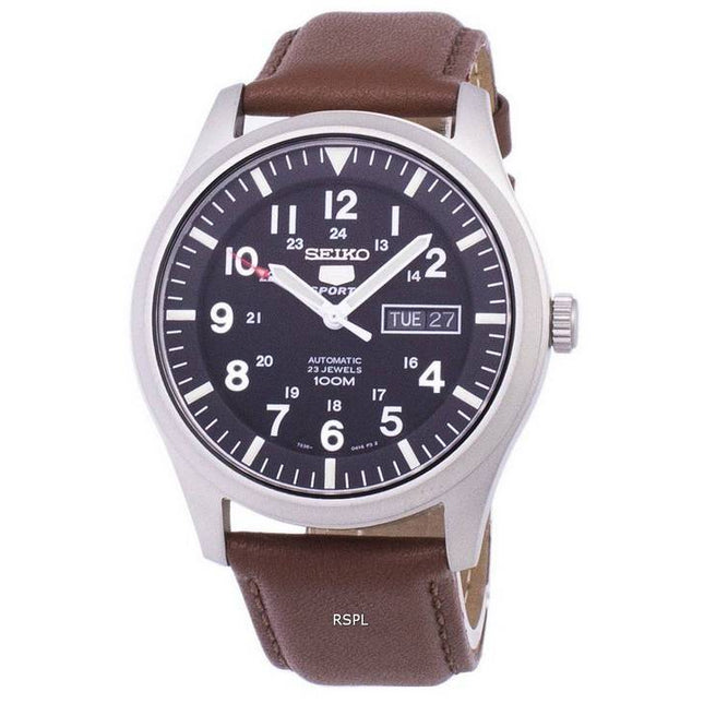 Seiko 5 Sports Automatic Ratio Brown Leather SNZG15K1-LS12 Men's Watch