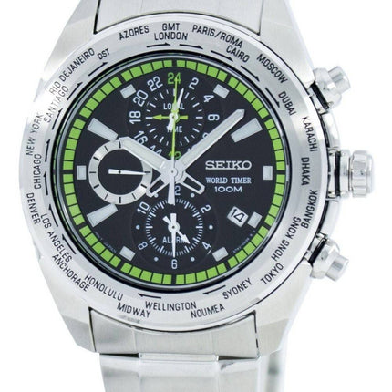 Seiko Premier World Time Alarm Quartz SPL033 SPL033P1 SPL033P Men's Watch