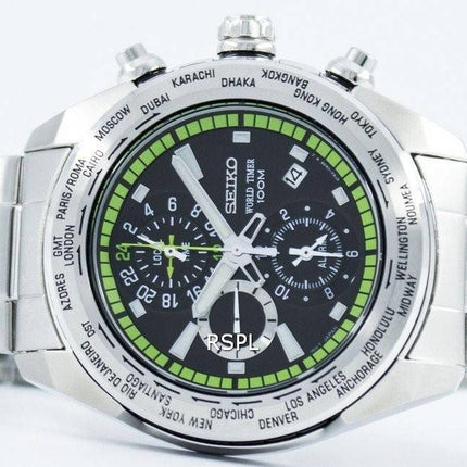 Seiko Premier World Time Alarm Quartz SPL033 SPL033P1 SPL033P Men's Watch