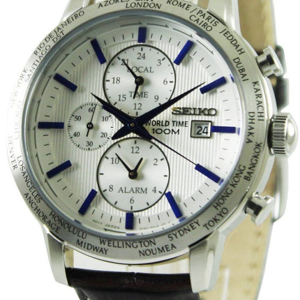 Seiko Quartz Alarm World Time SPL051 SPL051P1 SPL051P Men's Watch