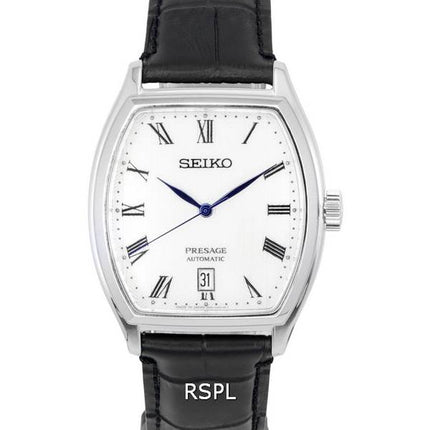 Seiko Presage Leather Strap White Dial Automatic SRPD05 SRPD05J1 SRPD05J Men's Watch