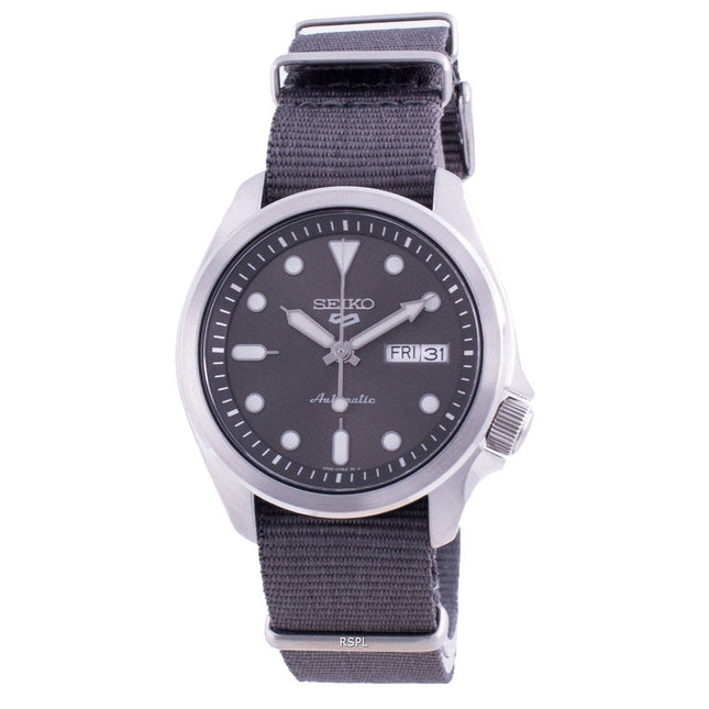 Seiko 5 Sports Grey Dial Nylon Strap Automatic SRPE61 SRPE61K1 SRPE61K 100M Men's Watch