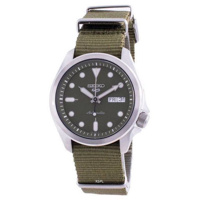 Seiko 5 Sports Green Dial Nylon Strap Automatic SRPE65 SRPE65K1 SRPE65K 100M Men's Watch