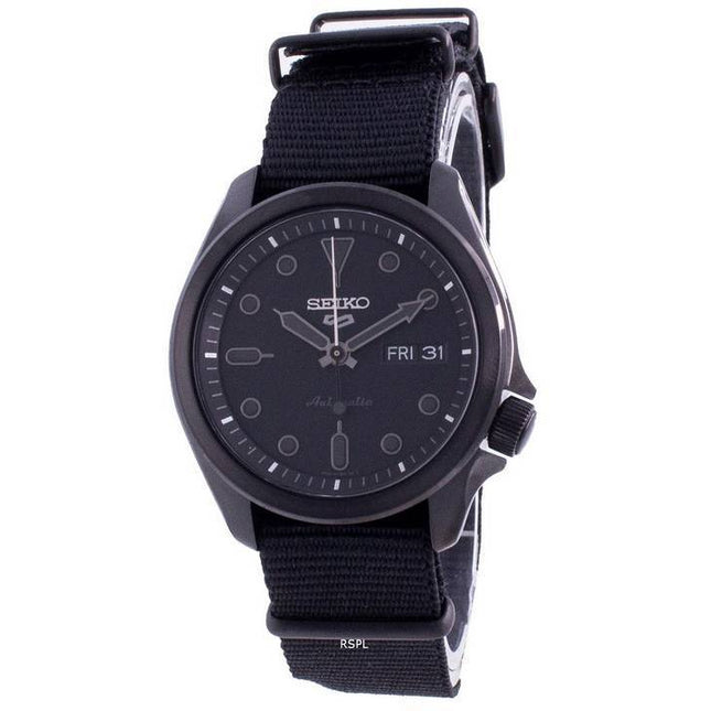 Seiko 5 Sports Black Dial Nylon Strap Automatic SRPE69 SRPE69K1 SRPE69K 100M Men's Watch