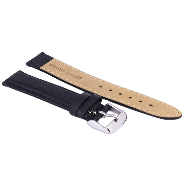 Black Ratio Brand Leather Watch Strap 18mm