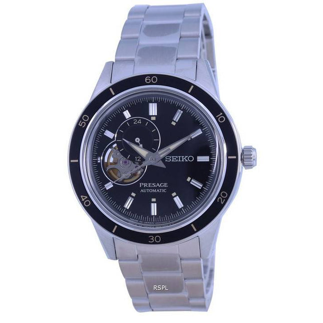 Seiko Presage Style 60s Open Heart Black Dial Automatic SSA425 SSA425J1 SSA425J Mens Watch