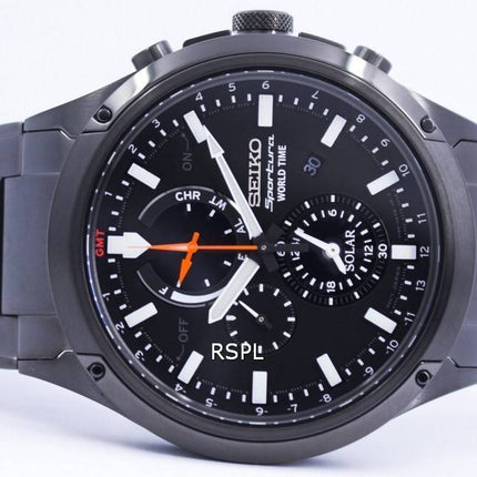 Seiko Sportura World Time Solar Chronograph SSC481 SSC481P1 SSC481P Mens Watch
