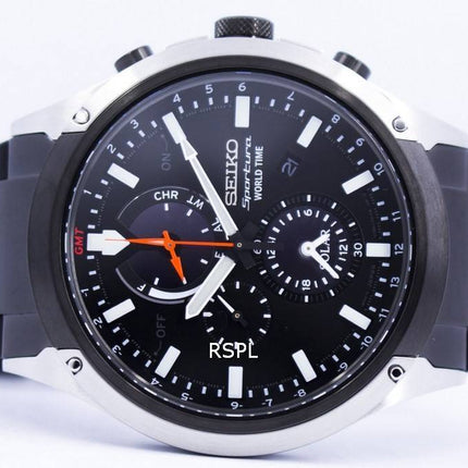 Seiko Sportura World Time Solar Chronograph SSC483 SSC483P1 SSC483P Mens Watch