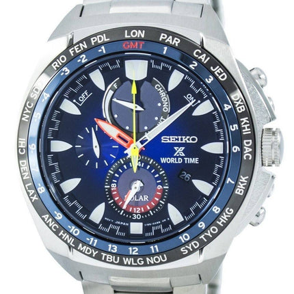 Seiko Prospex World Time Solar Chronograph SSC549 SSC549P1 SSC549P Men's Watch