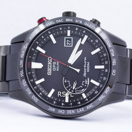 Seiko Sportura GPS Solar World Time Japan Made SSF005 SSF005J1 SSF005J Mens Watch