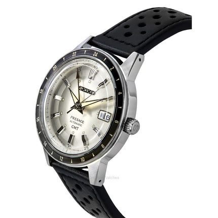 Seiko Presage Style60's GMT Calf Leather Strap Grey Dial Automatic SSK011J1 Men's Watch