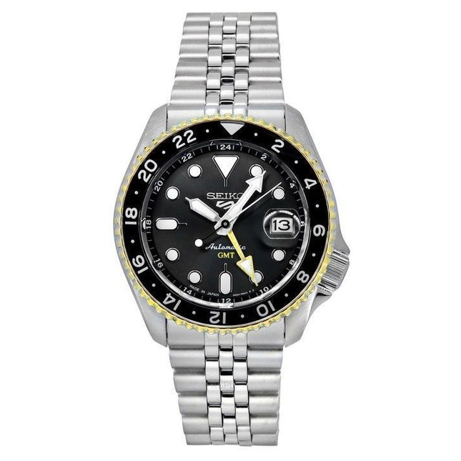 Seiko 5 Sports SKX Style GMT Stainless Steel Grey Dial 24 Jewels Automatic SSK021J1 100M Men's Watch