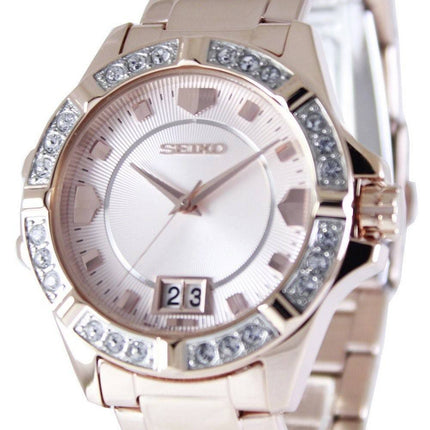 Seiko Quartz Crystals Rose Gold SUR802P1 SUR802P Women's Watch