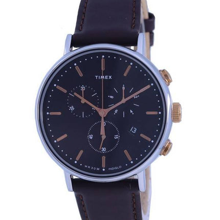 Timex Fairfield Chronograph Leather Strap Quartz TW2T11500 Men's Watch