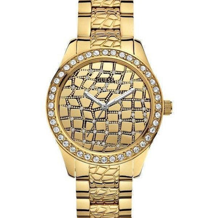 Guess Feminine Animal Crystals Silver Tone Quartz U0236L2 Women's Watch