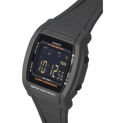 Casio Digital Sports Resin Strap Black Dial Quartz W-201-1B Men's Watch