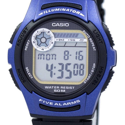 Casio Youth Digital 5 Alarms Illuminator W-213-2AVDF W-213-2AV Mens Watch