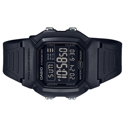 Casio Digital Black Dual Time Resin Strap Quartz W-800H-1BV 100M Men's Watch