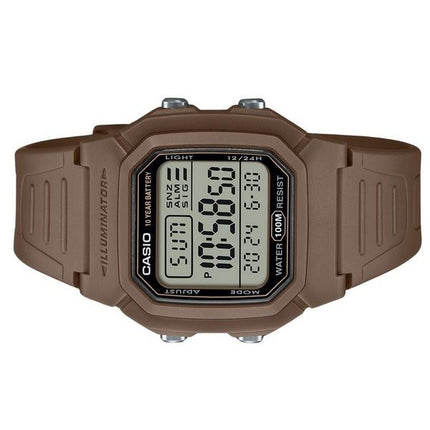 Casio Digital Brown Dual Time Resin Strap Quartz W-800H-5AV 100M Men's Watch