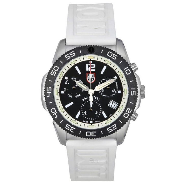 Luminox Pacific Diver Chronograph White Rubber Strap Black Dial Quartz Diver's XS.3141 200M Men's Watch