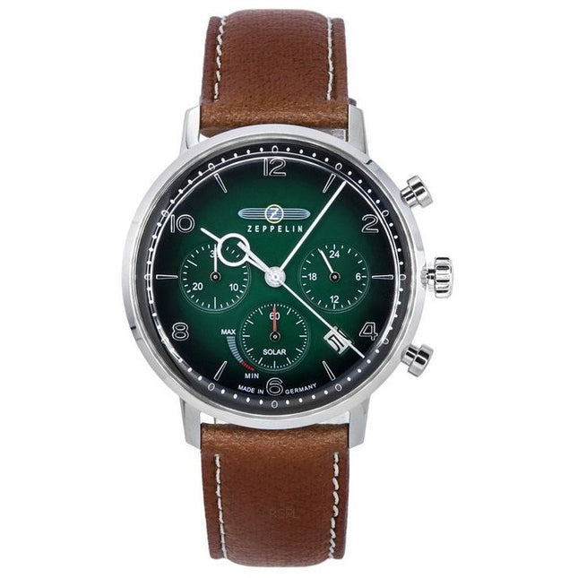 Zeppelin LZ129 Hindenburg Chronograph Dark Green Biogranulate Dial Solar 80864_N Men's Watch