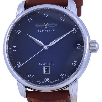 Zeppelin New Captains Line Leather Strap Automatic 8652-3 86523 Mens Watch